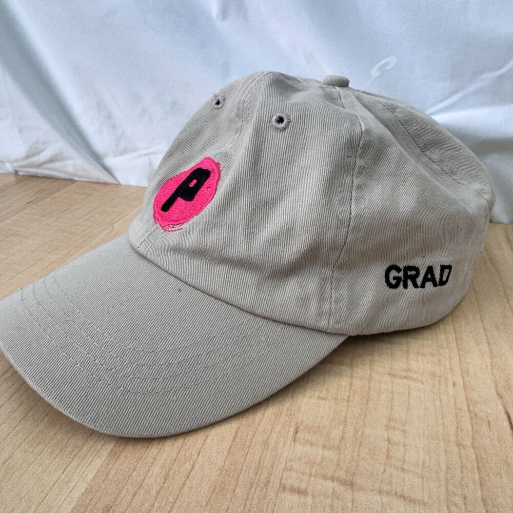 The Pink Grad Breast Cancer Support Podcast Hat Tan Khaki Adjustable Strapback